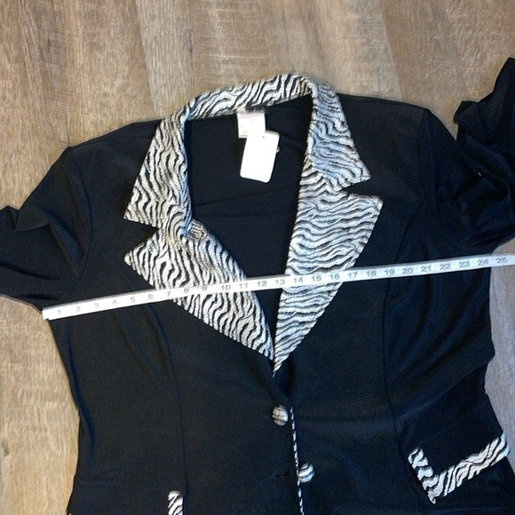 Artex Fashions Vintage Black Dilver Zebra Stripe Blazer Jacket size 2X - Picture 14 of 16